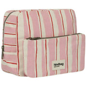Hindbag Alix Extra Large Toilettaske - Pink/Røde Striber
