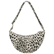 Bagtaske Andrea Half Moon Taske - Leopard Off White