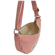 Bagtaske Andrea Half Moon Taske - Røde Striber