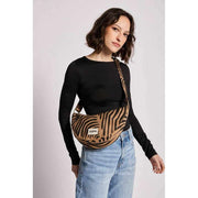 Bagtaske Andrea Half Moon Bag - Zebra Cinnamon Brown