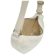 Bagtaske Andrea Teddy Half Moon Taske - Arctic White