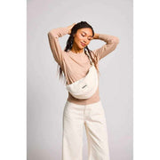 Bagtaske Andrea Teddy Half Moon Taske - Arctic White