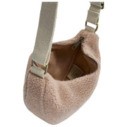 Bagtaske Andrea Teddy Half Moon Taske - Powder Pink