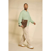 Hindbag Ava Medium 15 tommer bærbar taske - Leopard Cinnamon Brown