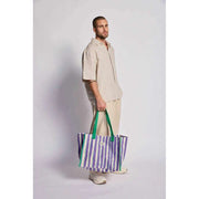 Bagbag Claude Tote Bag - Grøn/Parma Stripes