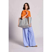 Bagbag Claude Tote Bag - Orange/Blå Striber