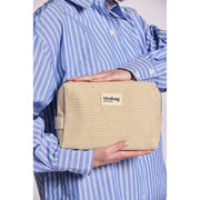 Hindbag Leon Woven Toilettaske - Nude Beige