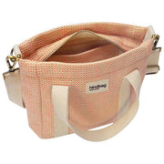 Bagtaske Louise Square Woven Crossbody Taske - Coral Pink