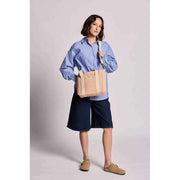 Bagtaske Louise Square Woven Crossbody Taske - Coral Pink