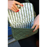 Hindbag Margault Quiltet skuldertaske - Olivengrøn