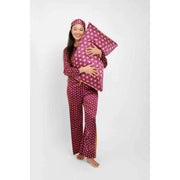 Jessica Russell Flint Stars Silk Eye Mask - Bourgogne/Guld