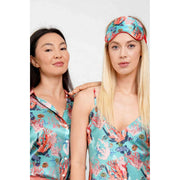 Jessica Russell Flint Underwater Coral Silk Eye Mask - Blå/Pink
