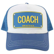 John Hatter Coach Gummi Trucker Hat - Blå/Hvid