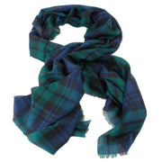 Locharron of Scotland Alba Black Watch Fine Merino Stole - Green/Navy