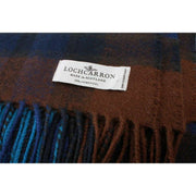 Locharron of Scotland Borders Buchanan lammeuldstæppe - blå