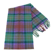 Locharron of Scotland Bowhill Isle of Skye Lambswool Tartan Scarf - Purple/Green/Brown