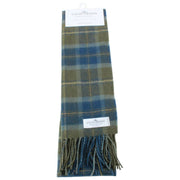 Locharron of Scotland Bowhill Scottish Borderland Lambswool tørklæde - Olivengrøn/Navy