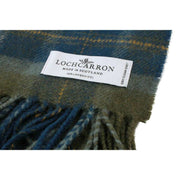 Locharron of Scotland Bowhill Scottish Borderland Lambswool tørklæde - Olivengrøn/Navy