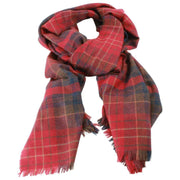 Locharron of Scotland Brock Caledonia Ruby luksustørklæde - rød/marineblå