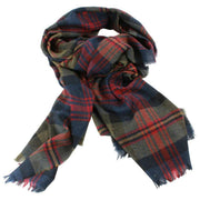 Locarron of Scotland Brock Logan Moderne luksustørklæde - Navy/Olivengrøn/Rød