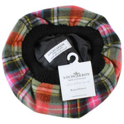 Locharron fra Skotland Bruce of Kinnaird Ancient Lambswool Tam - Pink/Orange/Grøn