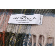 Locharron of Scotland Darwin Stewart Kjole Lammeuldstørklæde - Creme/olivengrøn
