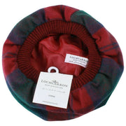 Locharron of Scotland Lindsay Modern Lambswool Tam - Mørkegrøn/Burgunder