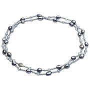 Pearls of the Orient barok perle- og krystalhalskæde - sort