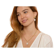 Pearls of the Orient Keishi Pearl Pendant Chunky Chain halskæde - guld/hvid