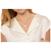 Pearls of the Orient Keishi Pearl Pendant Chunky Chain Necklace - Sølv/Hvid