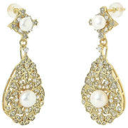 Pearls of the Orient Vintage Style Pearl dråbeøreringe - guld/hvid/sølv
