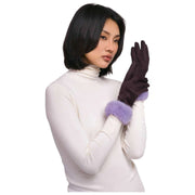 Pudder Bettina imiteret ruskindshandsker - Damson Purple