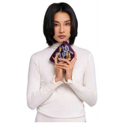 Powder Brodered Velvet Iris Mini Pouch - Lilla