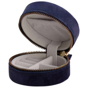 Powder Rund Velvet Floral smykkeskrin - Navy Blue