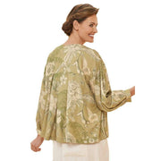 Powder Toile Puff Sleeve Jacket - Olive Green