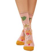 Powder Tropical Flora Ankle Socks - Petal Pink