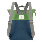 Roka Canfield B Medium Creative Waste Two Tone Recycled Canvas Backpack - Deep Blue/Foliage Green