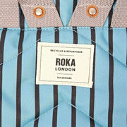 Roka Canfield B Medium genbrugt lærredsrygsæk - blå stribe
