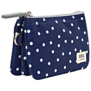 Roka Carnaby Lille Genbrugslærreds tegnebog - Navy Polka Dot