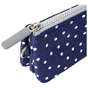 Roka Carnaby Lille Genbrugslærreds tegnebog - Navy Polka Dot