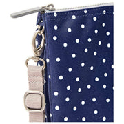 Roka Carnaby XL genanvendt lærreds crossbody taske - Navy Polka Dot