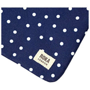 Roka Carnaby XL genanvendt lærreds crossbody taske - Navy Polka Dot