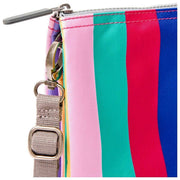 Roka Carnaby XL genanvendt lærreds crossbody taske - bred stribet multi-farve