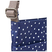 Roka Kennington B Medium genbrugt lærreds crossbody taske - Navy Polka Dot