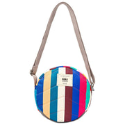 Roka Paddington B genanvendt lærreds crossbody taske - bred stribet multi-farve