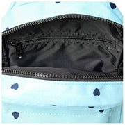 Roka Willesden B Large Genbrugt Canvas Crossbody Taske - Blå/Blå Hjerter
