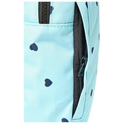 Roka Willesden B Large Genbrugt Canvas Crossbody Taske - Blå/Blå Hjerter