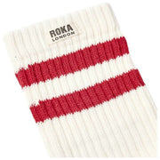 Roka Windsor Stripe Crew Sokker - Tranebærrød