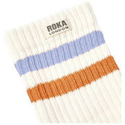 Roka Windsor Stripe Crew Socks - Thistle/Brændt Orange