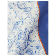 Simon Carter 40 års jubilæum Paisley Pocket Square - Hvid/Blå